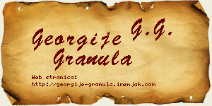 Georgije Granula vizit kartica